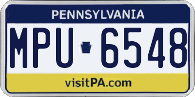 PA license plate MPU6548
