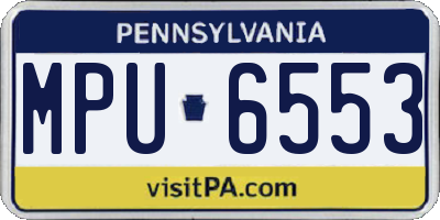 PA license plate MPU6553