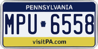 PA license plate MPU6558