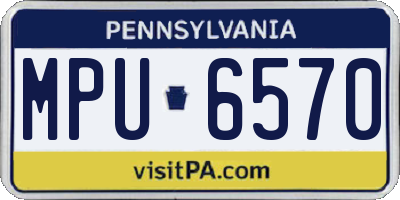 PA license plate MPU6570