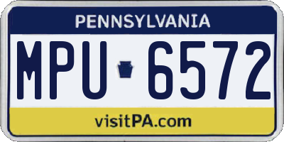 PA license plate MPU6572