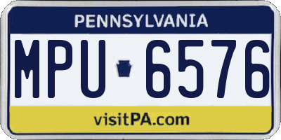 PA license plate MPU6576