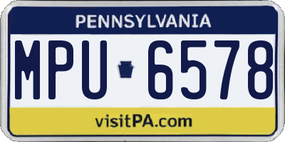 PA license plate MPU6578