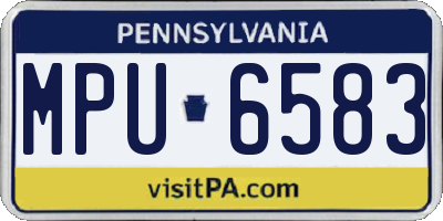 PA license plate MPU6583