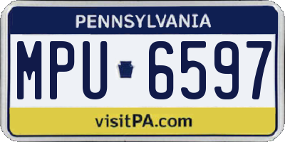PA license plate MPU6597