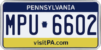 PA license plate MPU6602