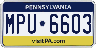 PA license plate MPU6603