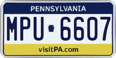 PA license plate MPU6607