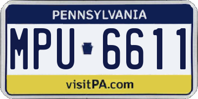 PA license plate MPU6611