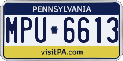 PA license plate MPU6613