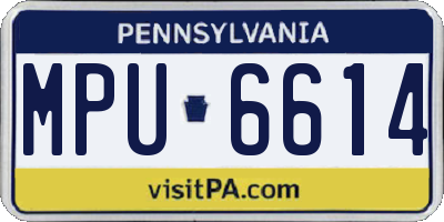 PA license plate MPU6614