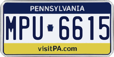 PA license plate MPU6615