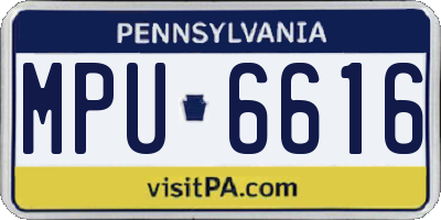 PA license plate MPU6616