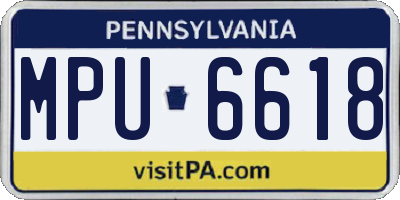 PA license plate MPU6618