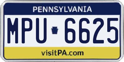 PA license plate MPU6625