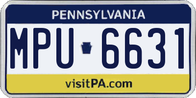 PA license plate MPU6631