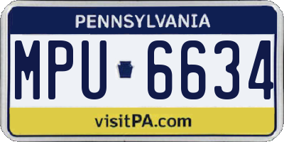 PA license plate MPU6634