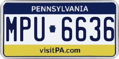 PA license plate MPU6636