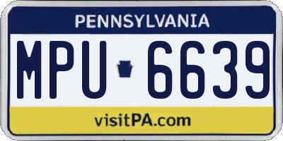 PA license plate MPU6639