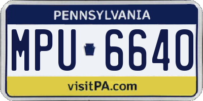PA license plate MPU6640