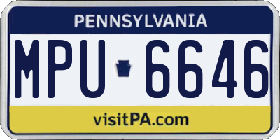 PA license plate MPU6646