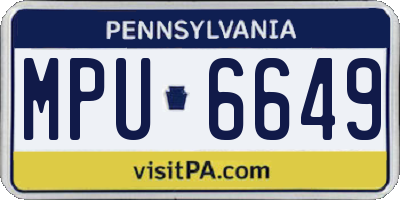 PA license plate MPU6649