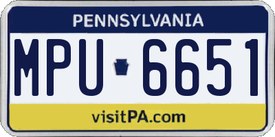 PA license plate MPU6651