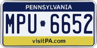 PA license plate MPU6652
