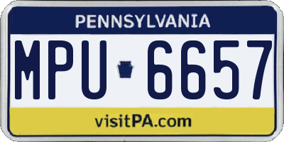 PA license plate MPU6657