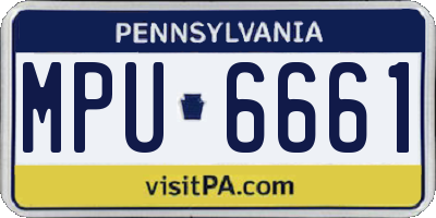 PA license plate MPU6661