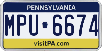 PA license plate MPU6674
