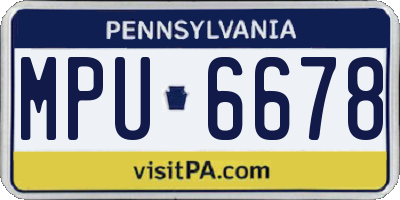 PA license plate MPU6678