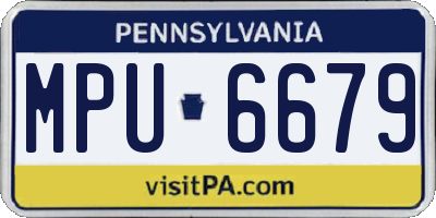 PA license plate MPU6679