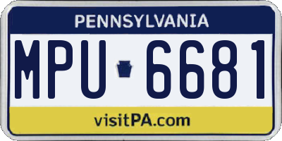 PA license plate MPU6681