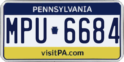PA license plate MPU6684