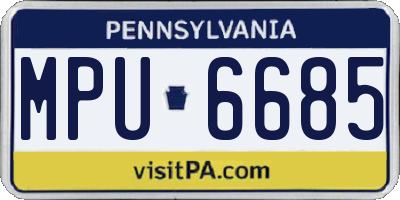 PA license plate MPU6685