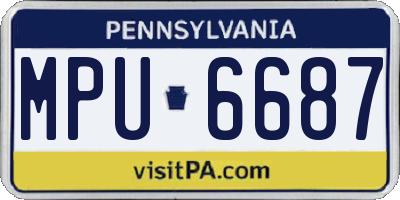 PA license plate MPU6687