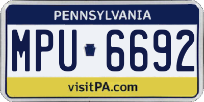 PA license plate MPU6692