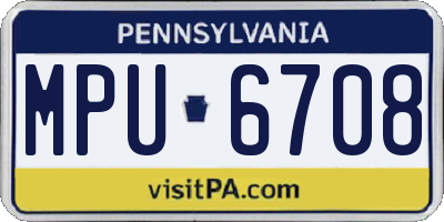PA license plate MPU6708