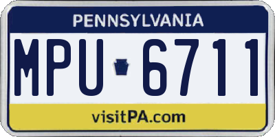 PA license plate MPU6711