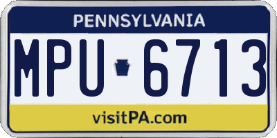 PA license plate MPU6713