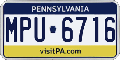 PA license plate MPU6716