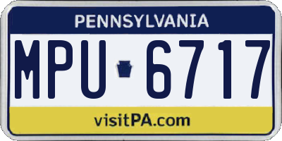 PA license plate MPU6717