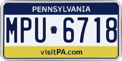PA license plate MPU6718