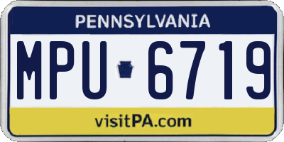 PA license plate MPU6719