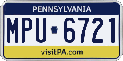 PA license plate MPU6721