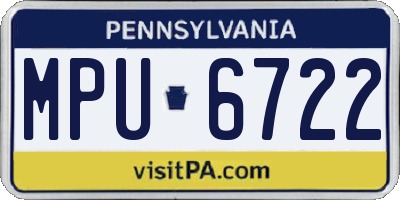 PA license plate MPU6722