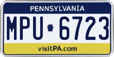 PA license plate MPU6723