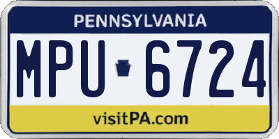 PA license plate MPU6724