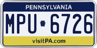 PA license plate MPU6726